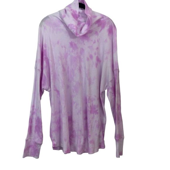 Calvin Klein Performance Womens Top Waffle Knit Turtleneck Tie Dye Pink Plus 3X - Picture 1 of 10